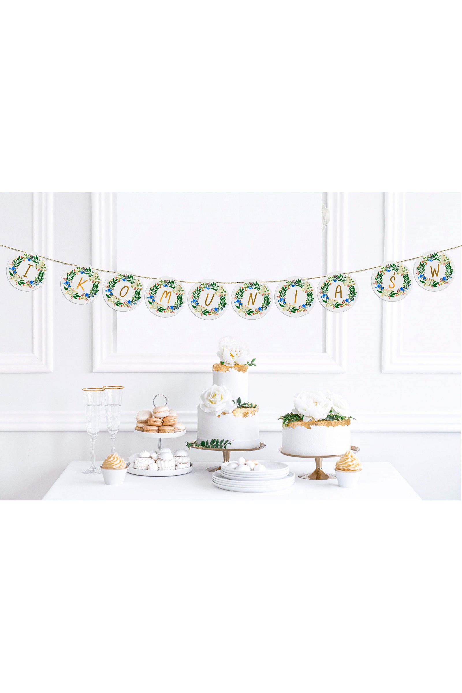Girlanda komunijna wiosna złote literki - obraz 3