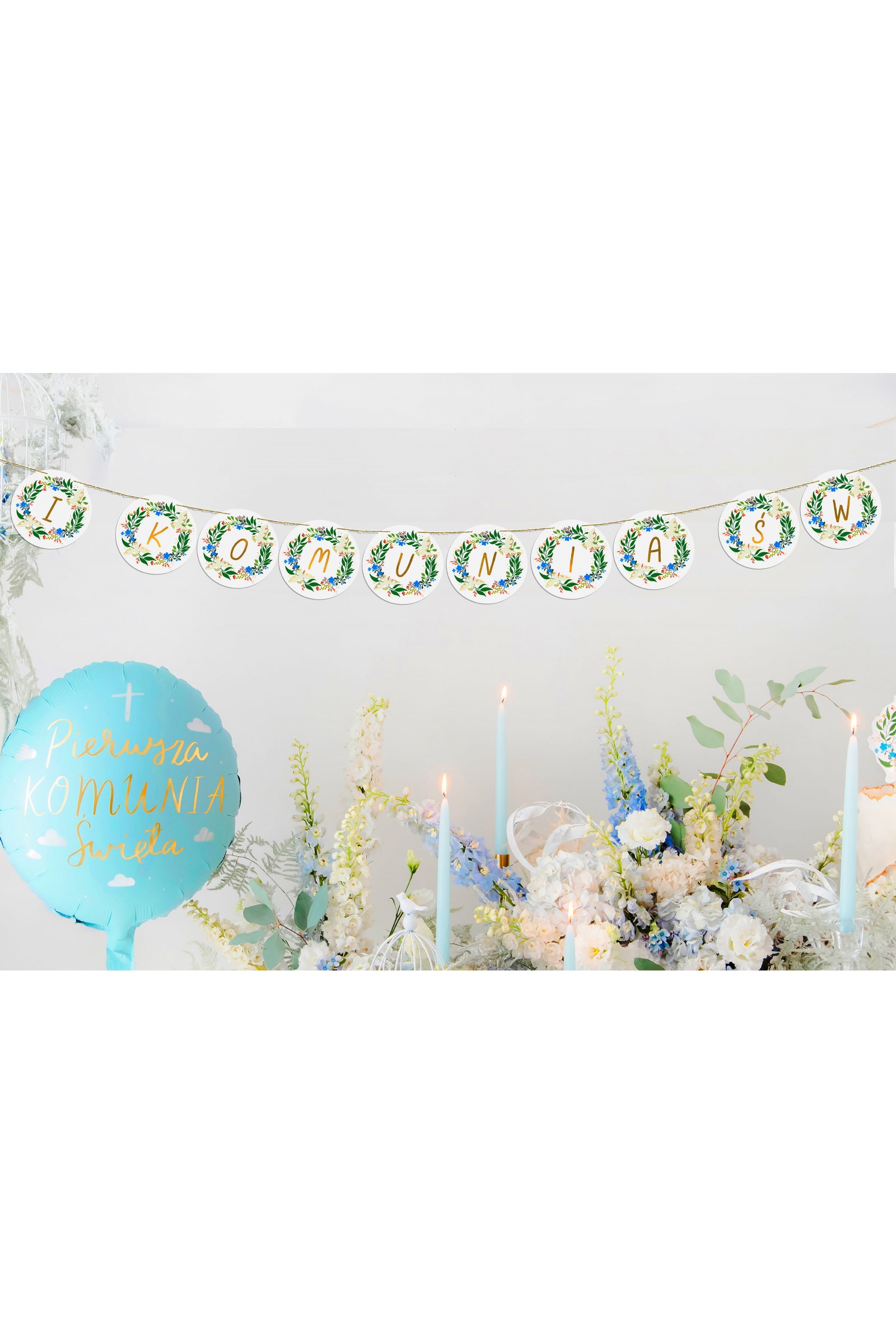 Girlanda komunijna wiosna złote literki - obraz 2