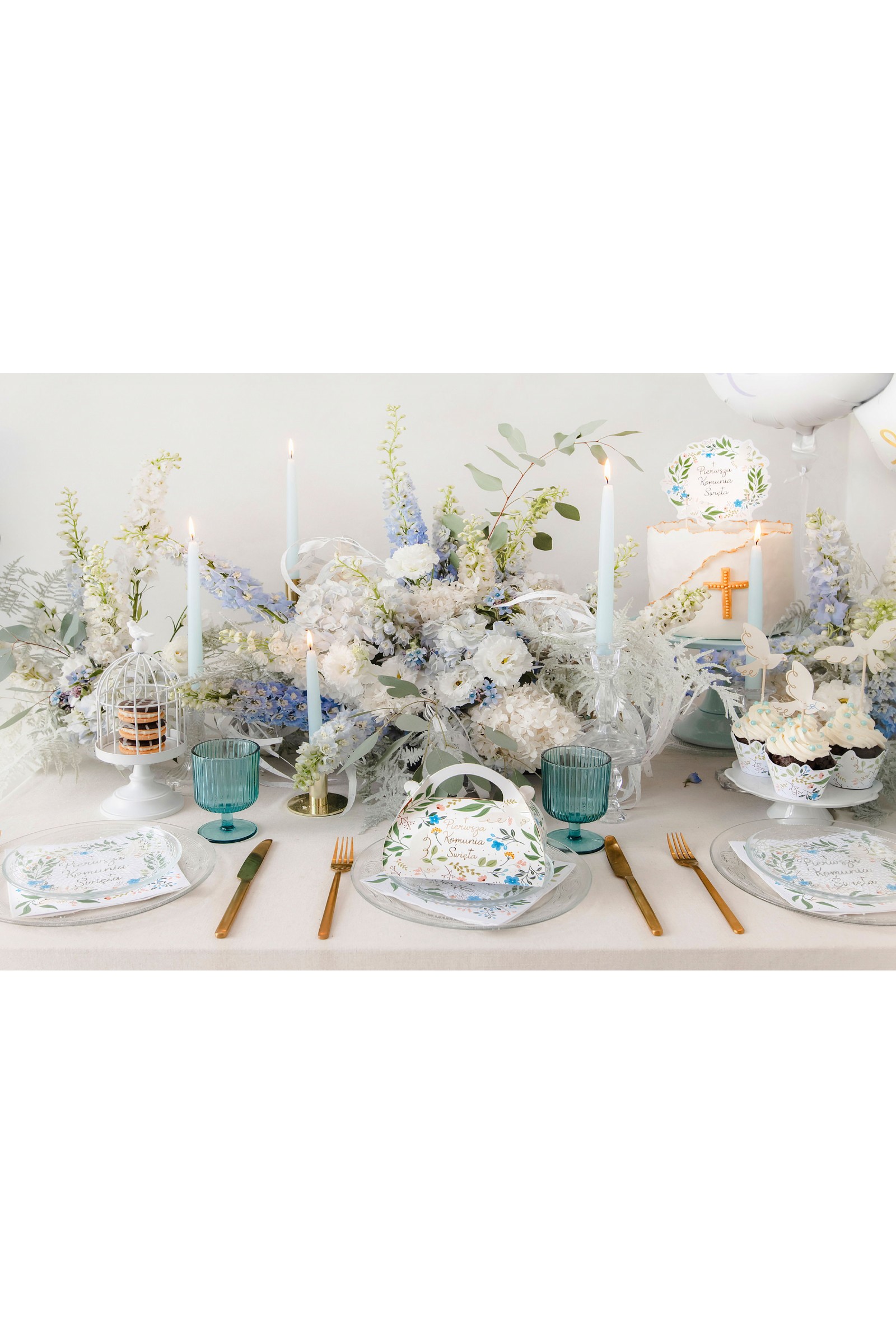 Serwetki komunijne 10 - Motyw wiosna i złote Literki - obraz 4