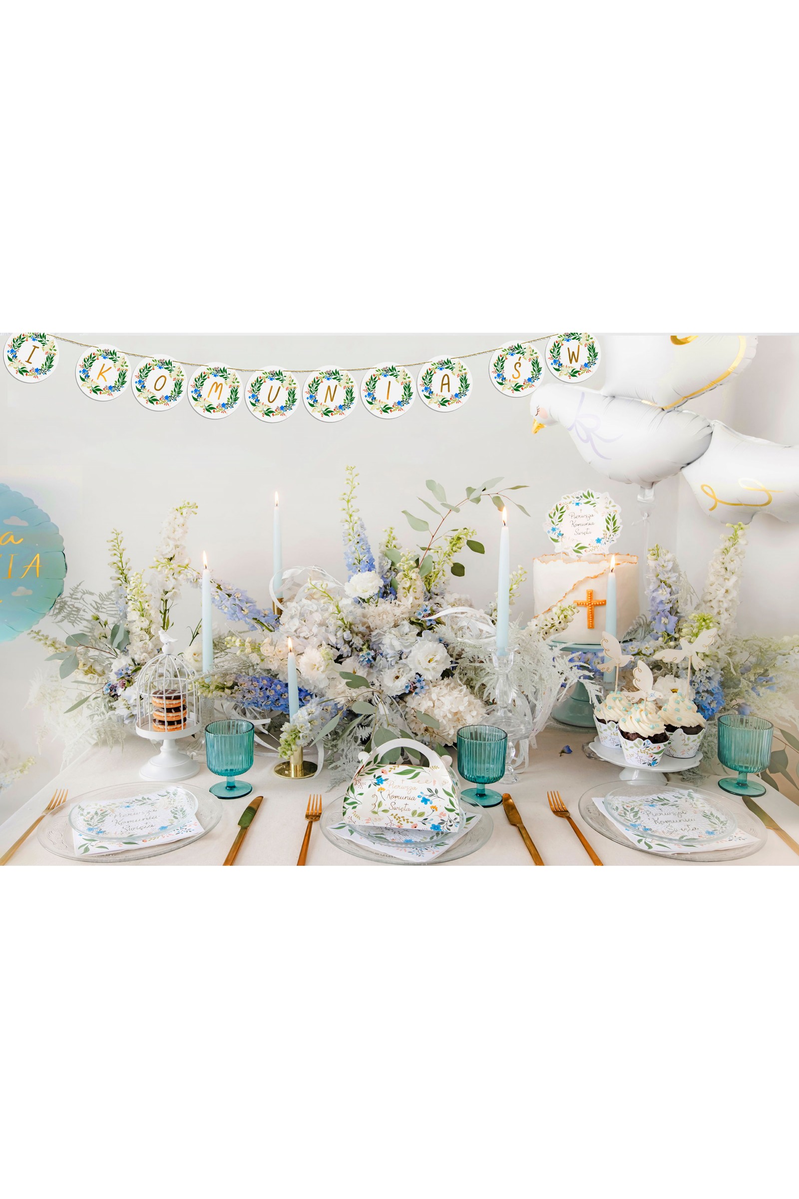 Girlanda komunijna wiosna złote literki - obraz 5