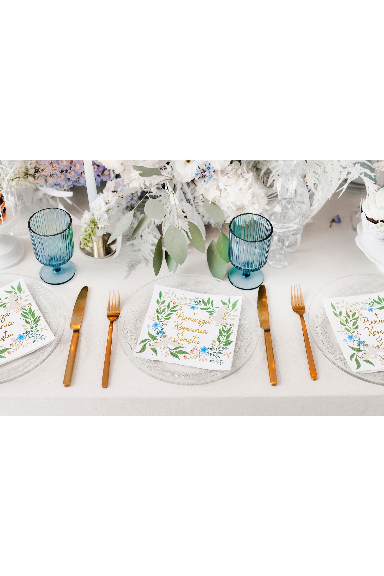 Serwetki komunijne 10 - Motyw wiosna i złote Literki - obraz 5