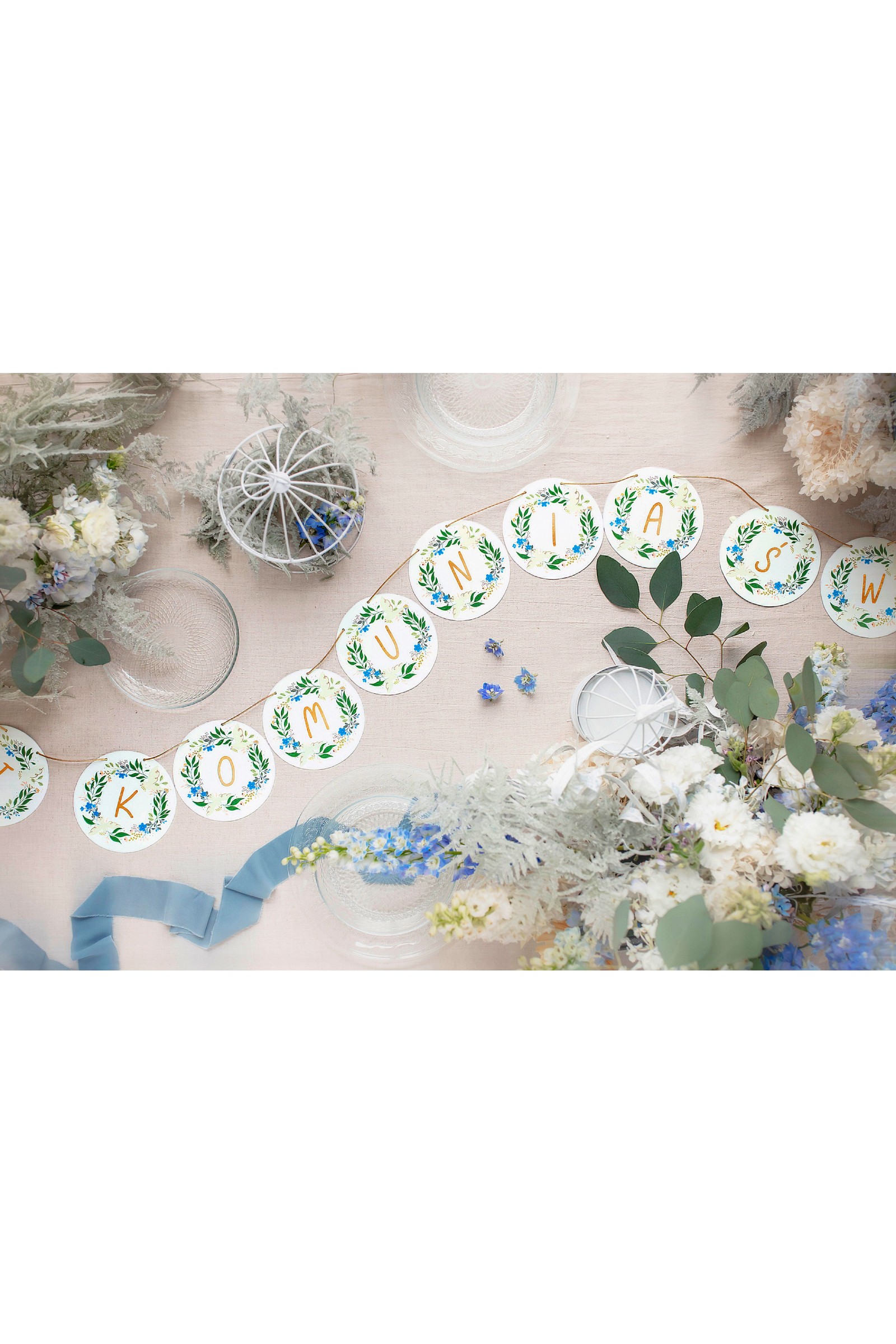 Girlanda komunijna wiosna złote literki - obraz 4