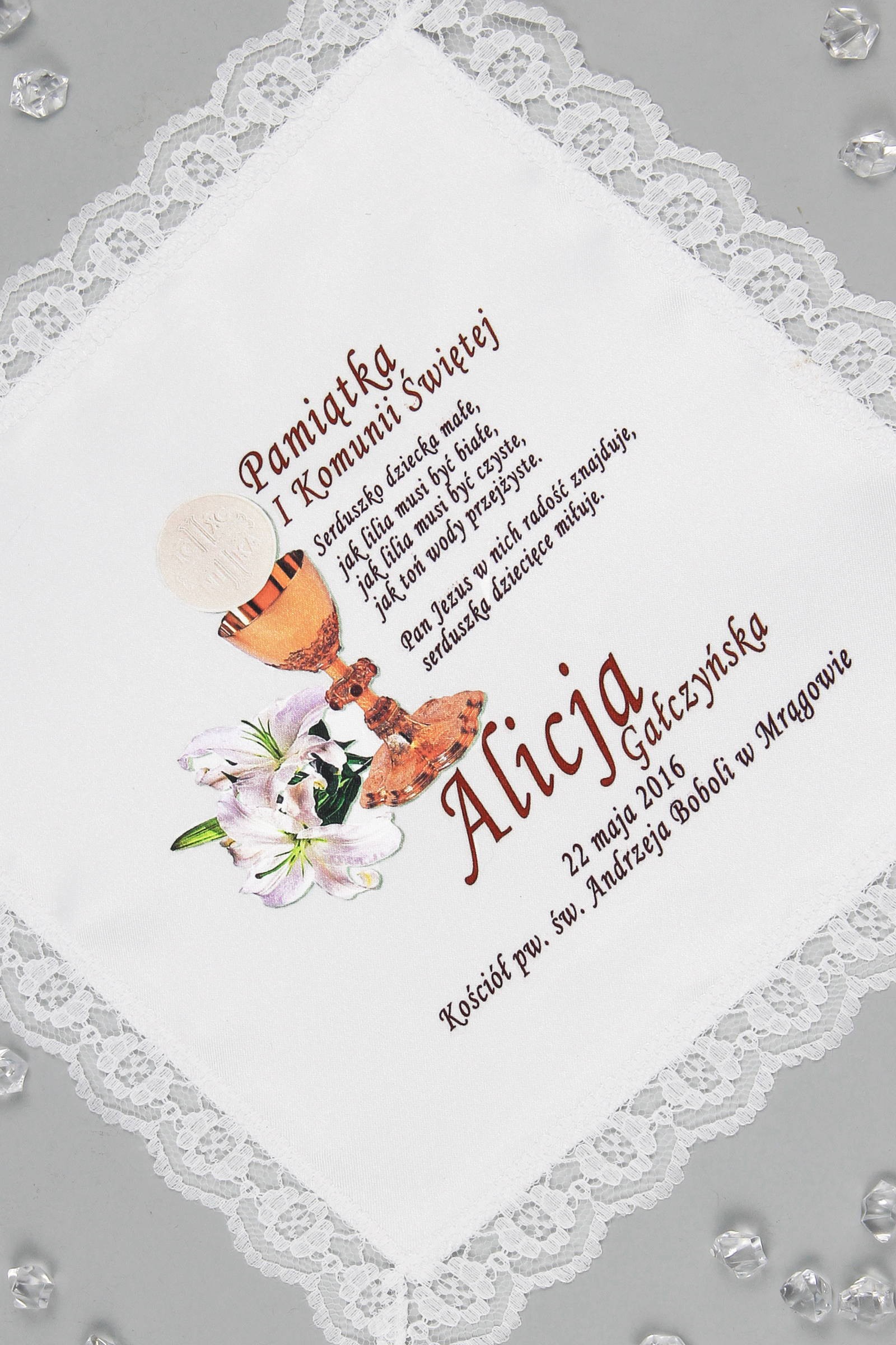 Chusteczka komunijna z grafiką personalizowana CHGI 6 - obraz 0