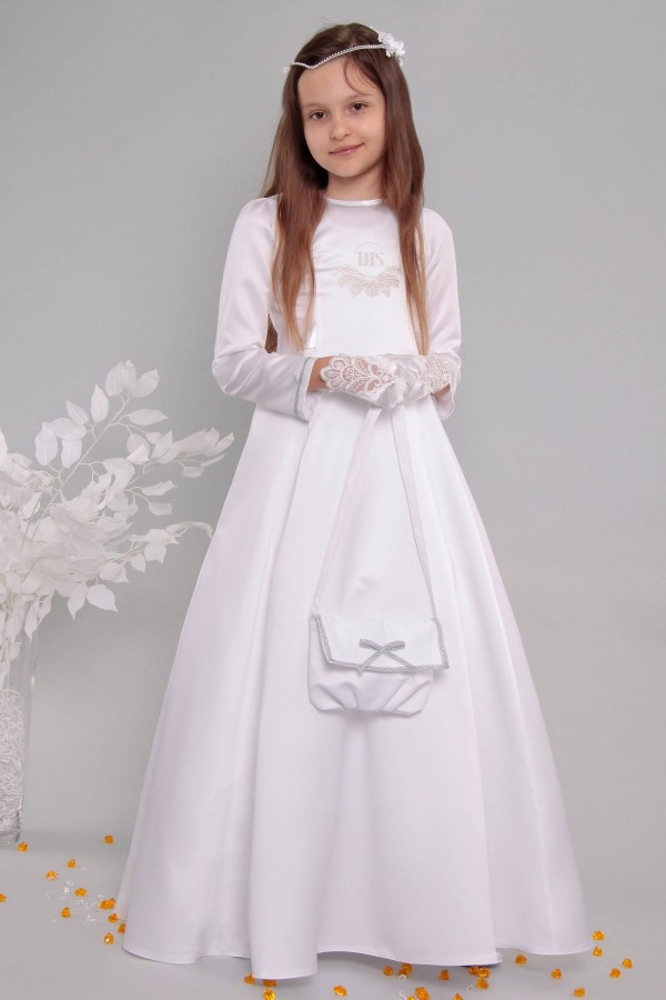 Sukienka komunijna satynowa 10/ST