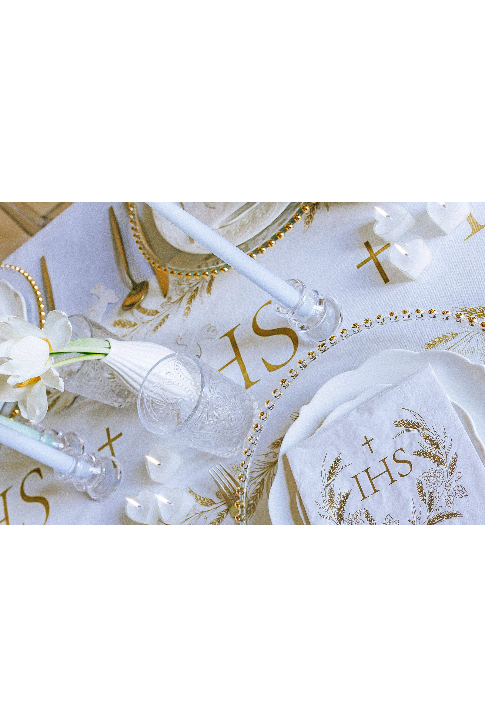 Komunijny lambrekin flizelinowy - Złoty kłos - obraz 1