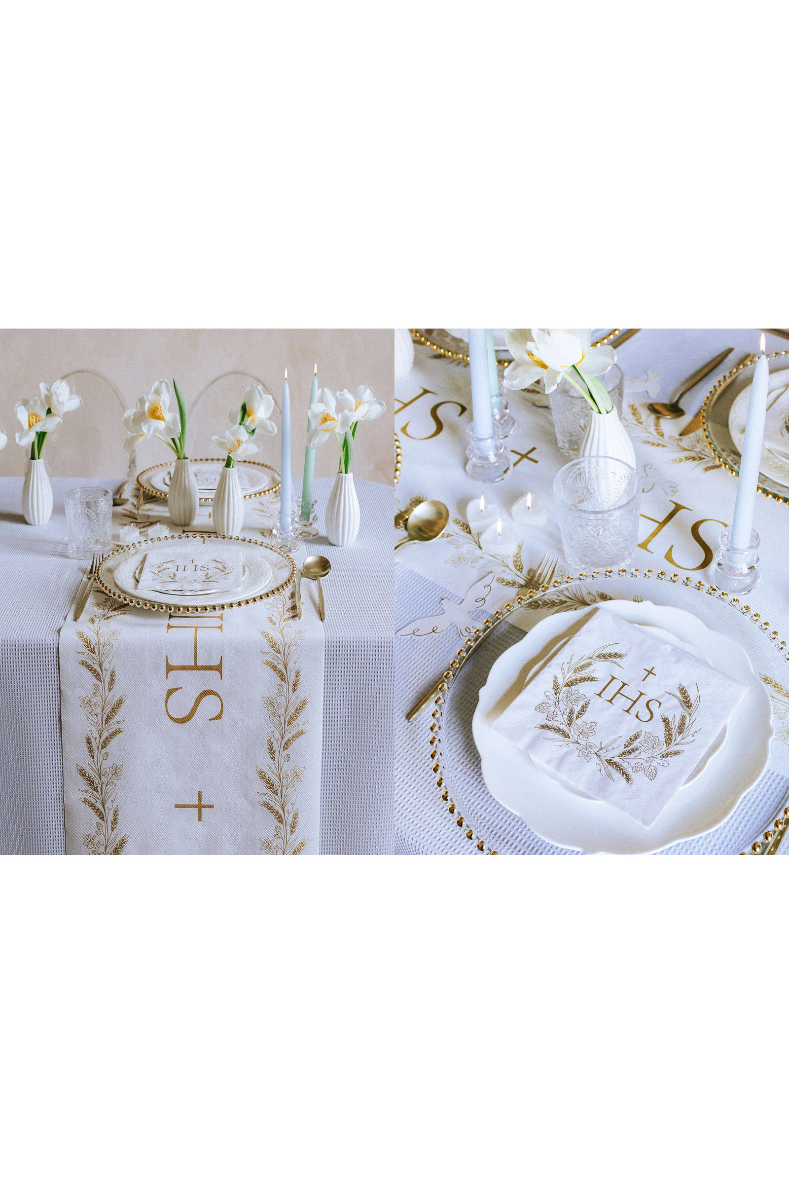 Komunijny lambrekin flizelinowy - Złoty kłos - obraz 2