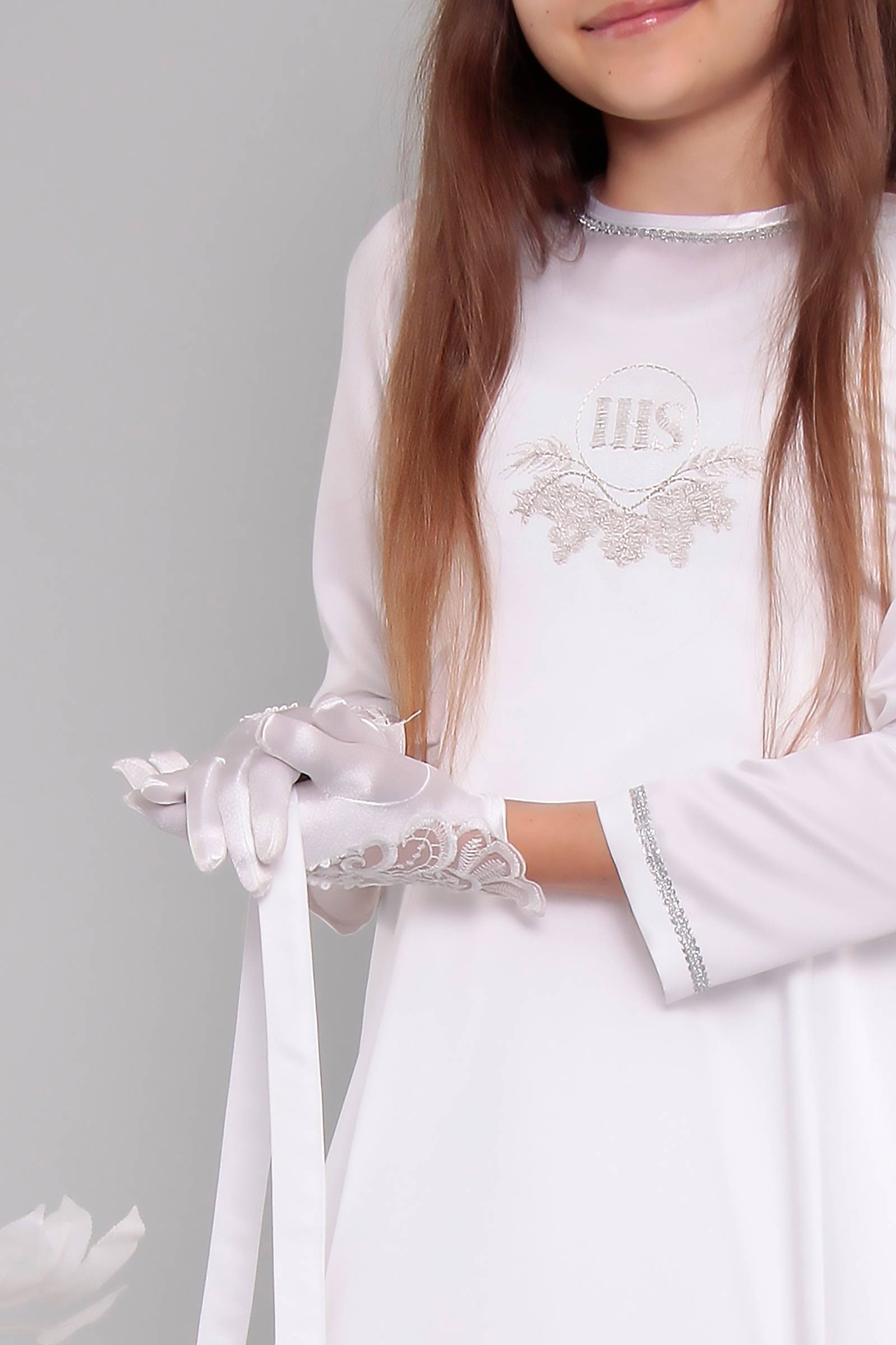 Sukienka komunijna satynowa 10/ST - obraz 5