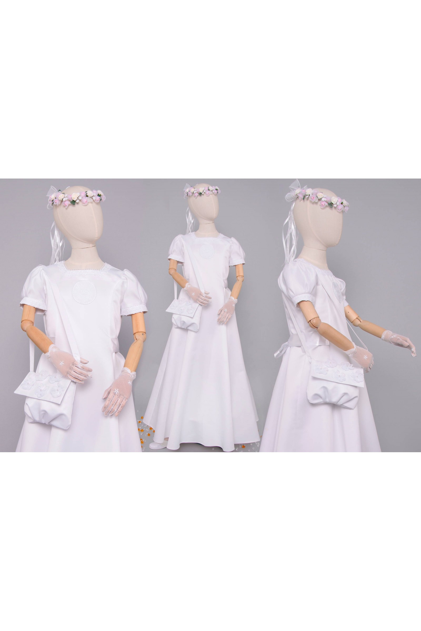 Sukienka komunijna satynowa 9/ST - obraz 7